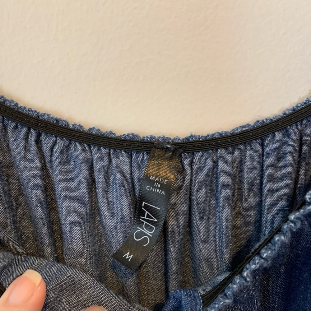 LAPIS Chambray Denim Tie-Dye Smocked Dress. Size‎ Medium - Picture 4 of 7